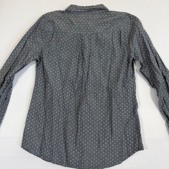 Old Navy Womens Blue Polka Dot Cotton Button Down Shirt Size Medium Long Sleeve - Picture 8 of 9